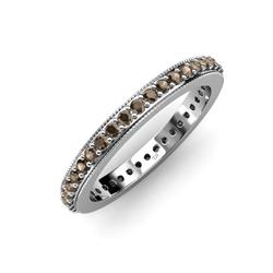 Caitlin Smoky Quartz Eternity Band Smoky Quartz Micro Pave Set Eternity Band with Milgrain Work ctw in Platinum