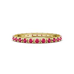 Gracie ctw Ruby Women Eternity Band ctw Ruby French Set Womens Eternity Band in K Yellow Gold