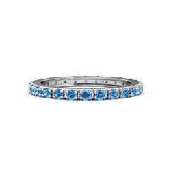 Gracie ctw Blue Topaz Women Eternity Band ctw Blue Topaz French Set Womens Eternity Band in K White Gold