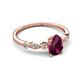 5 - Kiara 1.10 ctw Rhodolite Garnet Pear Shape (7x5 mm) Solitaire Plus accented Natural Diamond Engagement Ring 