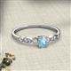 2 - Kiara 0.61 ctw Aquamarine Oval Shape (6x4 mm) Solitaire Plus accented Natural Diamond Engagement Ring 