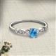 2 - Kiara 0.78 ctw Blue Topaz Oval Shape (6x4 mm) Solitaire Plus accented Natural Diamond Engagement Ring 