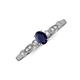 3 - Kiara 0.80 ctw Blue Sapphire Oval Shape (6x4 mm) Solitaire Plus accented Natural Diamond Engagement Ring 
