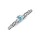 3 - Kiara 0.61 ctw Aquamarine Oval Shape (6x4 mm) Solitaire Plus accented Natural Diamond Engagement Ring 