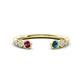 1 - Makena Rhodolite Garnet and Blue Diamond Open Wedding Band 
