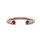 1 - Makena Rhodolite Garnet and Blue Diamond Open Wedding Band 