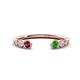 1 - Makena Rhodolite Garnet and Green Garnet Open Wedding Band 