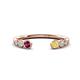 1 - Makena Rhodolite Garnet and Yellow Sapphire Open Wedding Band 