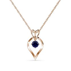 Sallie Blue Sapphire Heart Pendant Blue Sapphire Royal Heart Pendant Necklace ct K Rose GoldIncluded Inches K Rose Gold Chain