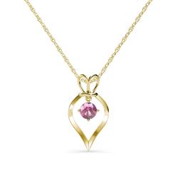 Sallie Pink Tourmaline Heart Pendant Pink Tourmaline Royal Heart Pendant Necklace ct K Yellow GoldIncluded Inches K Yellow Gold Chain