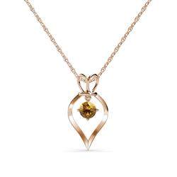 Sallie Citrine Heart Pendant Citrine Royal Heart Pendant Necklace ct K Rose GoldIncluded Inches K Rose Gold Chain