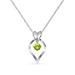 Sallie Peridot Heart Pendant Peridot Royal Heart Pendant Necklace ct K White GoldIncluded Inches K White Gold Chain