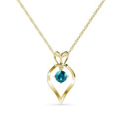 Sallie London Blue Topaz Heart Pendant London Blue Topaz Royal Heart Pendant Necklace ct K Yellow GoldIncluded Inches K Yellow Gold Chain