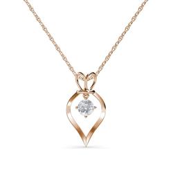 Sallie White Sapphire Heart Pendant White Sapphire Royal Heart Pendant Necklace ct K Rose GoldIncluded Inches K Rose Gold Chain