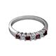 2 - Evia 3.00 mm Red Garnet and Diamond Wedding Band 