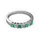 2 - Evia 3.00 mm Emerald and Diamond Wedding Band 