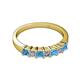2 - Evia 3.00 mm Blue Topaz and Diamond Wedding Band 