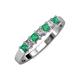3 - Evia 3.00 mm Emerald and Diamond Wedding Band 