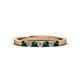 2 - Fiala 2.00 mm Emerald and Diamond 7 Stone Wedding Band 