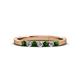 2 - Fiala 2.00 mm Green Garnet and Diamond 7 Stone Wedding Band 