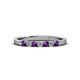 2 - Fiala 2.00 mm Amethyst and Diamond 7 Stone Wedding Band 