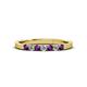 2 - Fiala 2.00 mm Amethyst and Diamond 7 Stone Wedding Band 