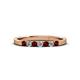 2 - Fiala 2.00 mm Red Garnet and Diamond 7 Stone Wedding Band 