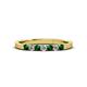 2 - Fiala 2.00 mm Emerald and Diamond 7 Stone Wedding Band 