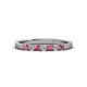 2 - Fiala 2.00 mm Pink Tourmaline and Diamond 7 Stone Wedding Band 