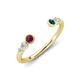 4 - Makena Rhodolite Garnet and Blue Diamond Open Wedding Band 