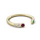 5 - Makena Rhodolite Garnet and Emerald Open Wedding Band 