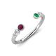 4 - Makena Rhodolite Garnet and Emerald Open Wedding Band 