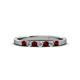 2 - Fiala 2.00 mm Red Garnet and Diamond 7 Stone Wedding Band 