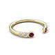 5 - Makena Rhodolite Garnet and Lab Grown Diamonds Open Wedding Band 
