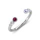 4 - Makena Rhodolite Garnet and Tanzanite Open Wedding Band 