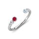 4 - Makena Ruby and Aquamarine Open Wedding Band 