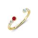 4 - Makena Ruby and Aquamarine Open Wedding Band 