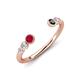 4 - Makena Ruby and Black Diamond Open Wedding Band 