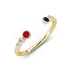 4 - Makena Ruby and Blue Sapphire Open Wedding Band 