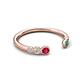 5 - Makena Ruby and Emerald Open Wedding Band 