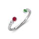 4 - Makena Ruby and Green Garnet Open Wedding Band 