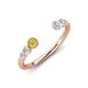 4 - Makena Yellow Diamond and Aquamarine Open Wedding Band 