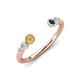 4 - Makena Yellow Diamond and Blue Diamond Open Wedding Band 