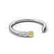 5 - Makena Yellow Diamond and Blue Sapphire Open Wedding Band 