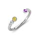 4 - Makena Yellow Sapphire and Amethyst Open Wedding Band 