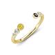 4 - Makena Yellow Sapphire and Black Diamond Open Wedding Band 