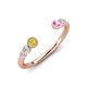 4 - Makena Yellow Sapphire and Pink Sapphire Open Wedding Band 