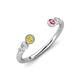 4 - Makena Yellow Sapphire and Pink Tourmaline Open Wedding Band 