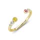 4 - Makena Yellow Sapphire and Pink Tourmaline Open Wedding Band 