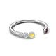 5 - Makena Yellow Sapphire and Red Garnet Open Wedding Band 